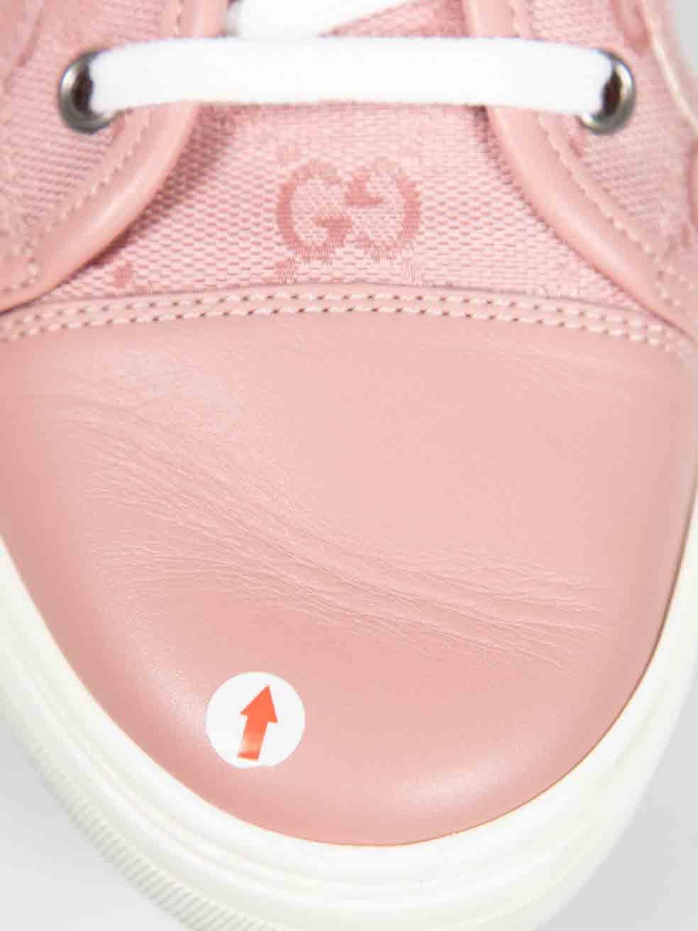 Gucci Pink Monogram Low-Top Trainers Size IT 38.5 1