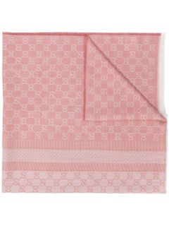 Gucci Pink Monogram Print Scarf