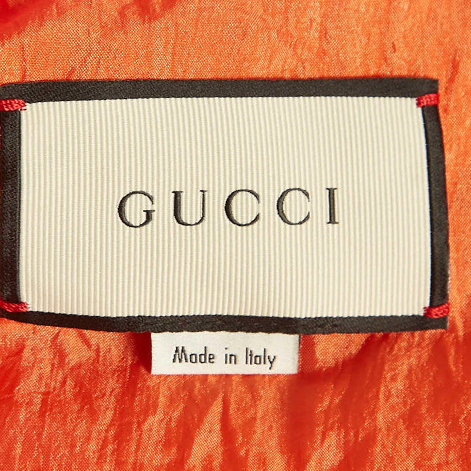 Women's Gucci Pink Nylon Applique Detail Bomber Jacket S