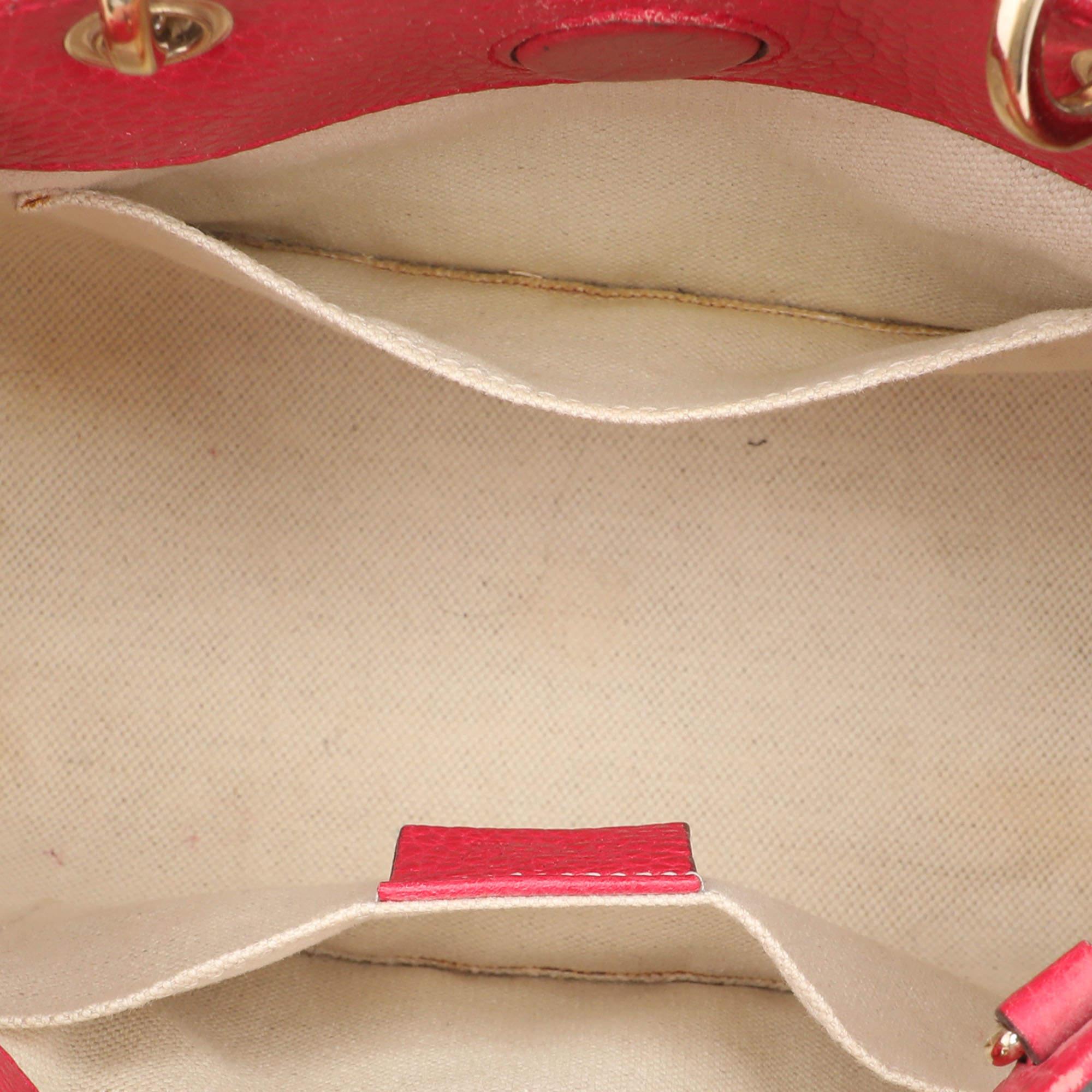 Gucci Pink/Orange Leather Mini Bamboo Tote 2