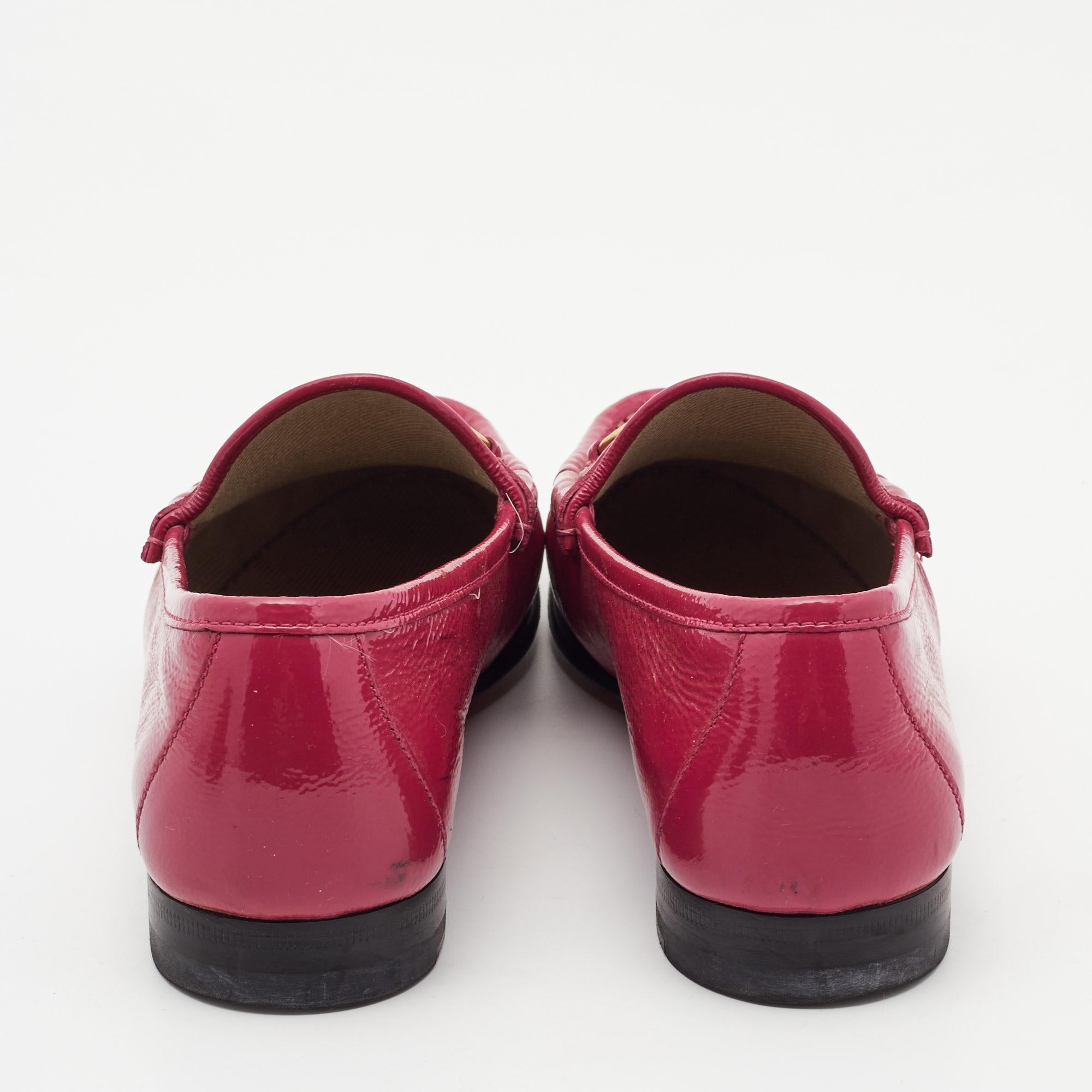 Women's Gucci Pink Patent Leather 1953 Horsebit Loafers Size 37