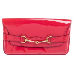 Gucci Pink Patent Leather Bright Bit Clutch