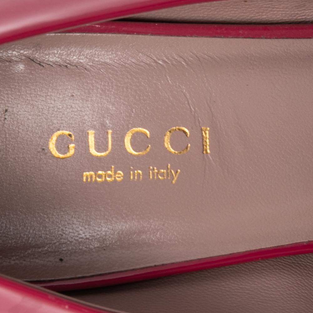 Women's Gucci Pink Patent Leather Horsebit Pumps Size 36.5