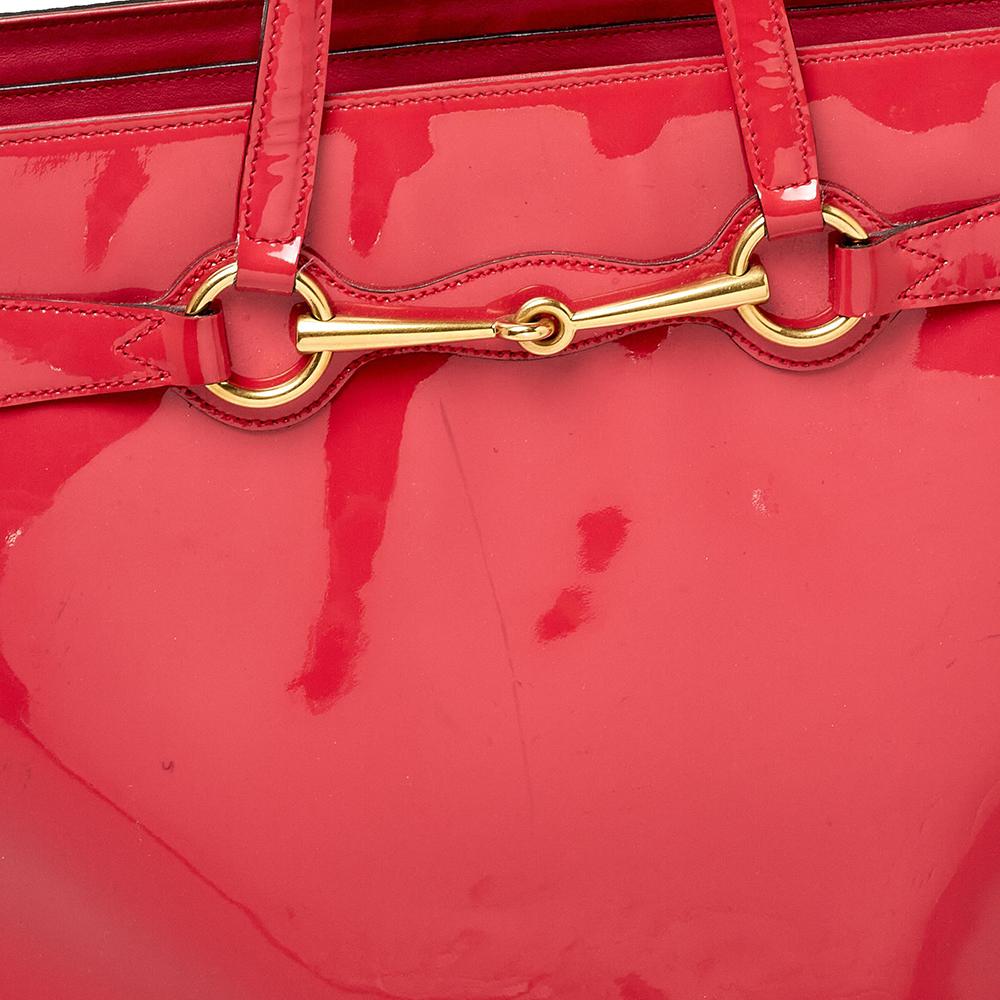 Gucci Pink Patent Leather Large Bright Bit Tote 6