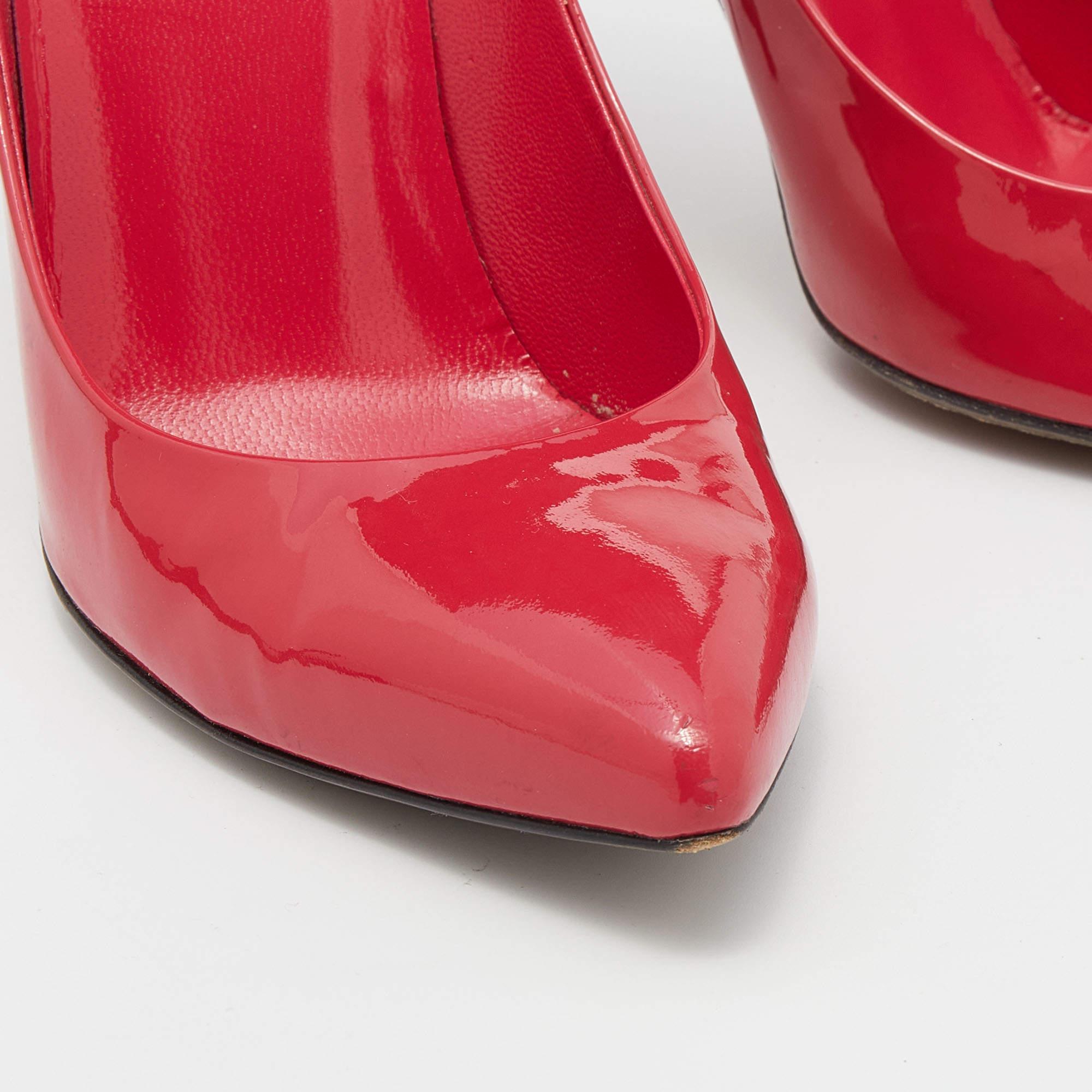 Gucci Pink Patent Leather Pointed Toe Pumps Size 38.5 1