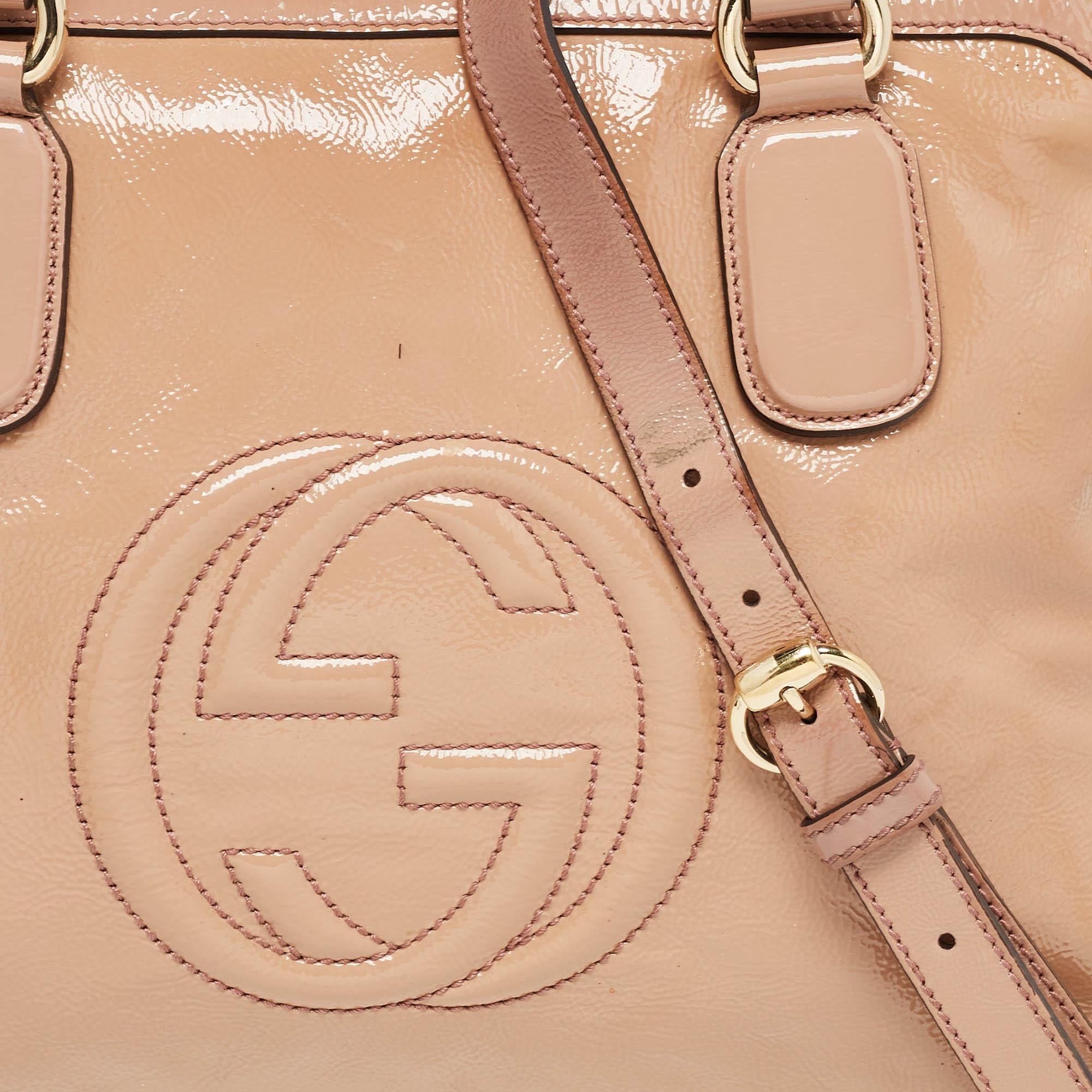 Sac cabas Soho de travail en cuir verni rose Gucci Pour femmes en vente