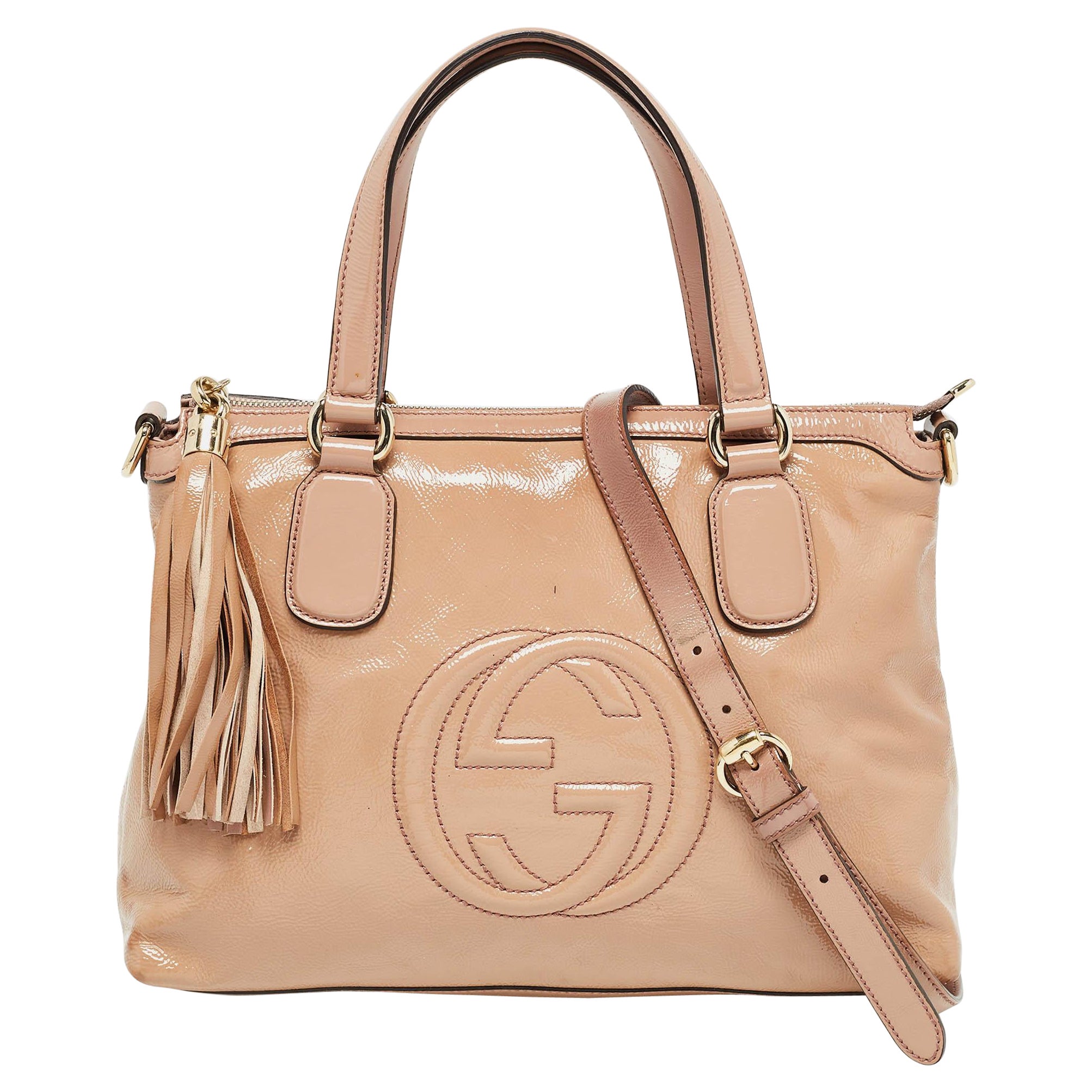 Gucci Soho Working Tote aus rosa Lackleder