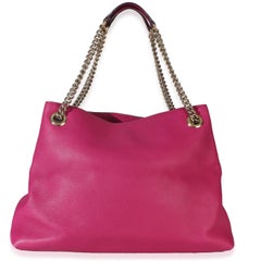 Gucci Pink Pebbled Calfskin Medium Soho Chain Shoulder Bag