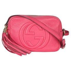 Gucci Pink Pebbled Calfskin Small Soho Disco Crossbody