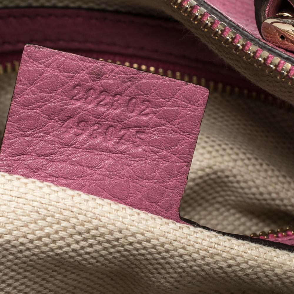 Gucci Pink Pebbled Leather Soho Boston Bag 1