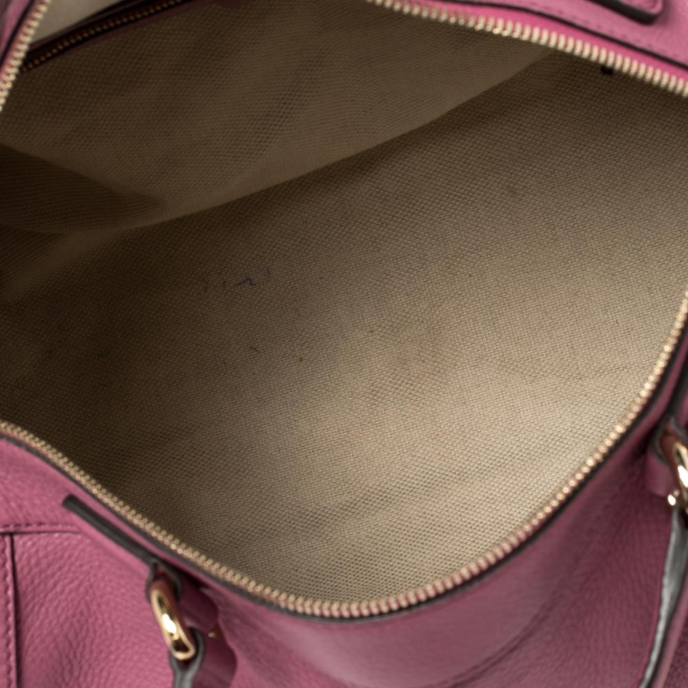 Gucci Pink Pebbled Leather Soho Boston Bag 3