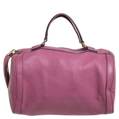 Gucci Pink Pebbled Leather Soho Boston Bag