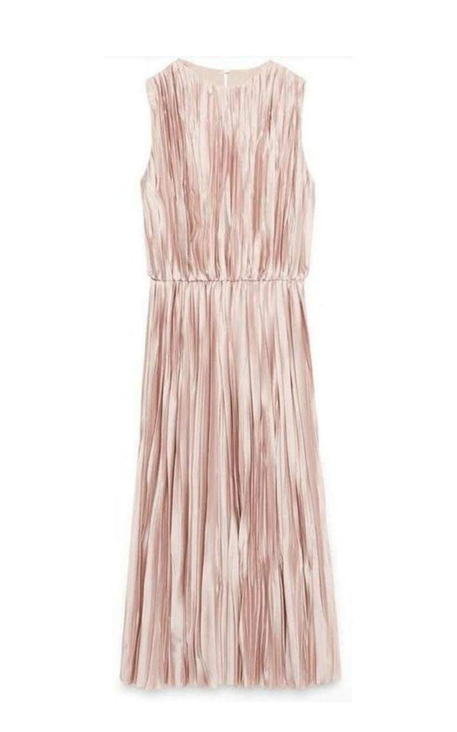 Gucci Vestido Plisse Polisatén Rosa IT 44 / US 8 en venta