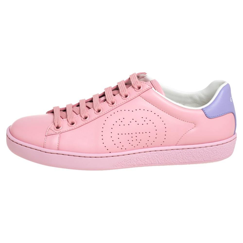 GUCCI SNEAKER NEW ACE SHOES 38.5 IT 39.5 FR PINK LEATHER BOX SNEAKERS  ref.535158 - Joli Closet