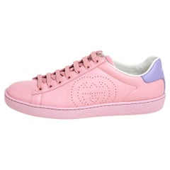 Gucci Pink/Purple Leather New Ace Sneakers Size 37