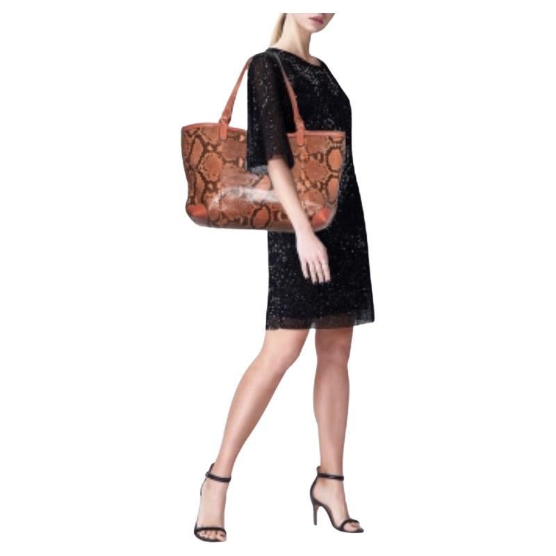 Gucci Pink Python And Leather Craft Tote For Sale 5