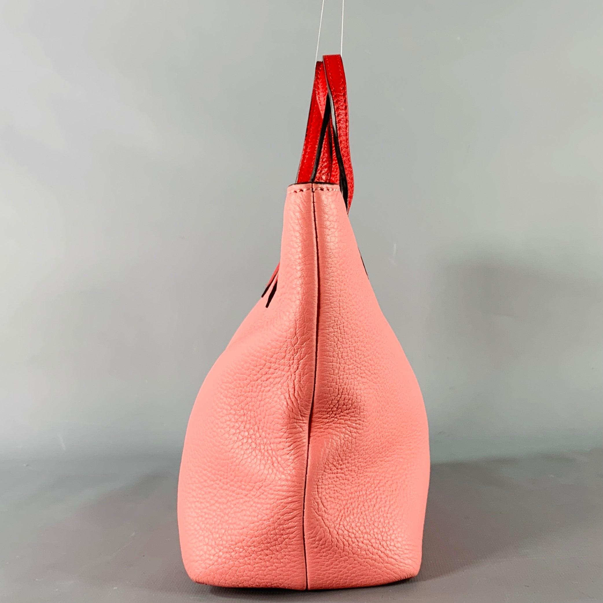 GUCCI Pink Red Heart Pebble Grain Leather Mini Tote Handbag For Sale 1