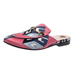 Gucci - Mules en satin rose Princetown avec mors de cheval - Taille 36