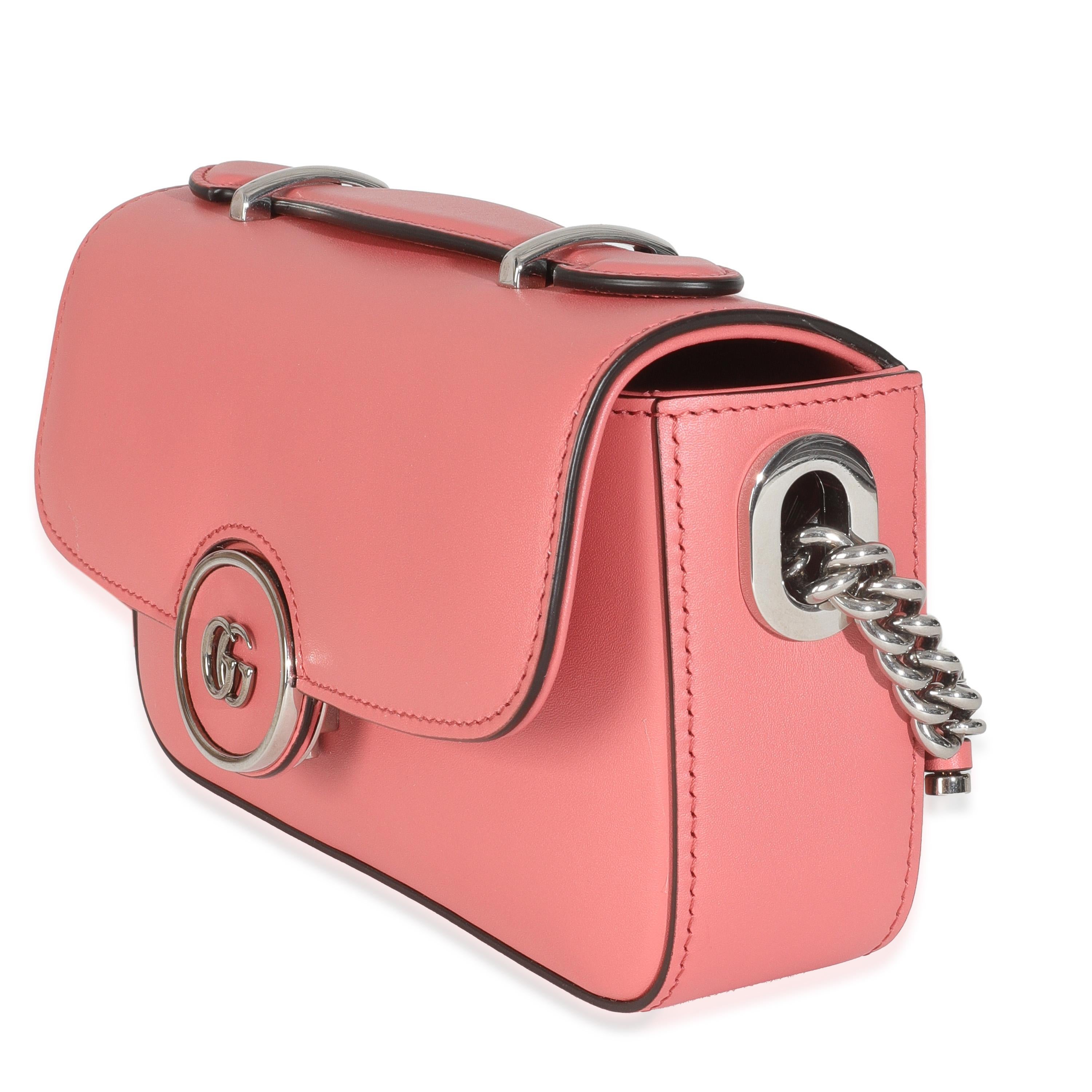 Gucci Rosa Senna Kalbsleder Petite GG Top Handle Umhängetasche im Zustand „Neu“ im Angebot in New York, NY