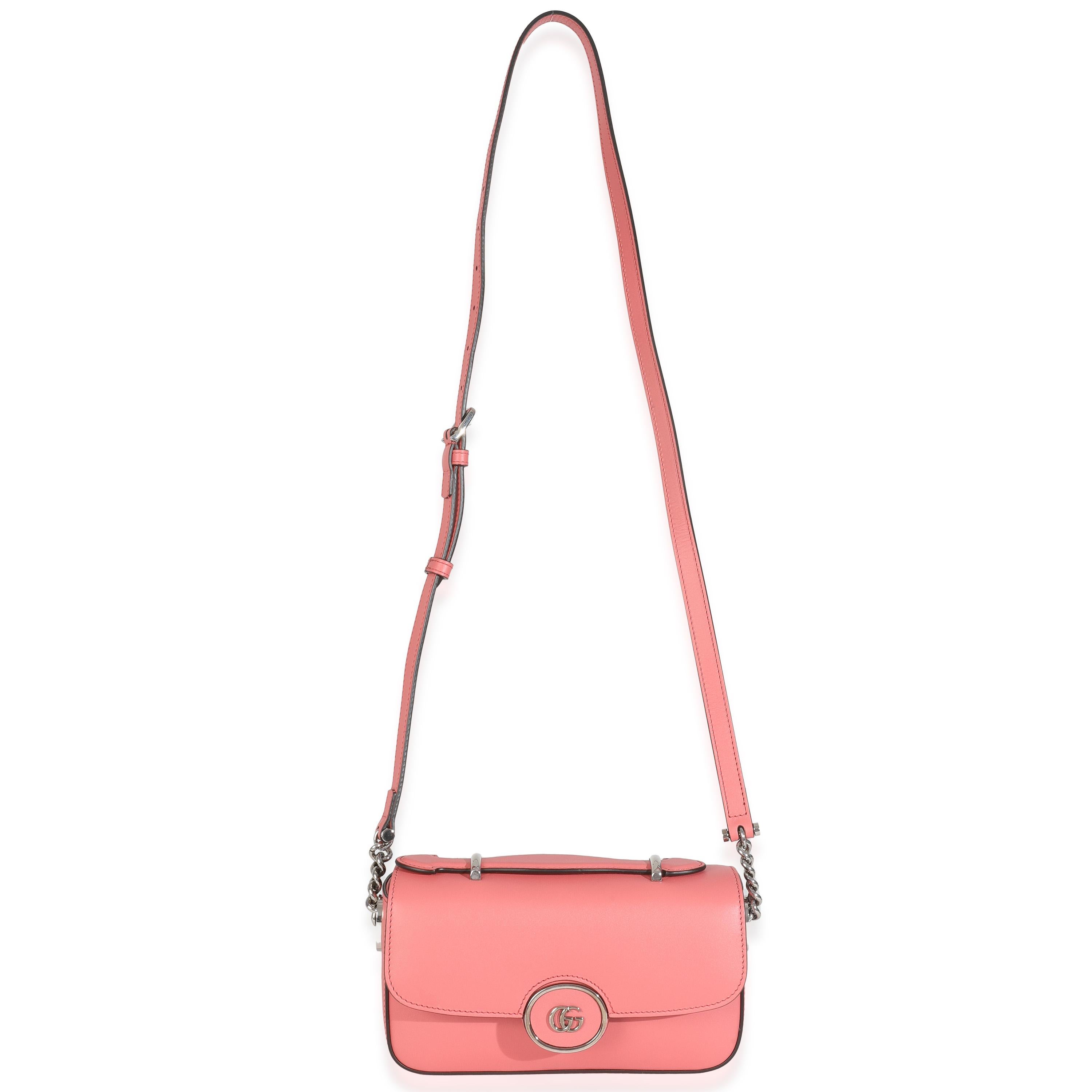Gucci Rosa Senna Kalbsleder Petite GG Top Handle Umhängetasche im Angebot 1