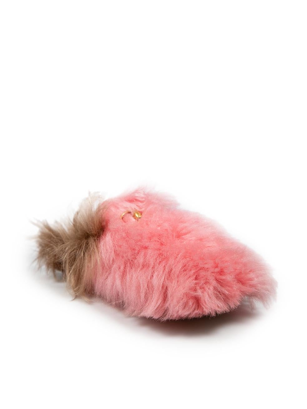 CONDITION is Very good. Hardly any visible wear to the mules is evident. However, due to poor storage, there is light discolouration to the bottom front fur on both shoes on this used Gucci designer resale item.
 
 
 
 Details
 
 
 Pink
 
