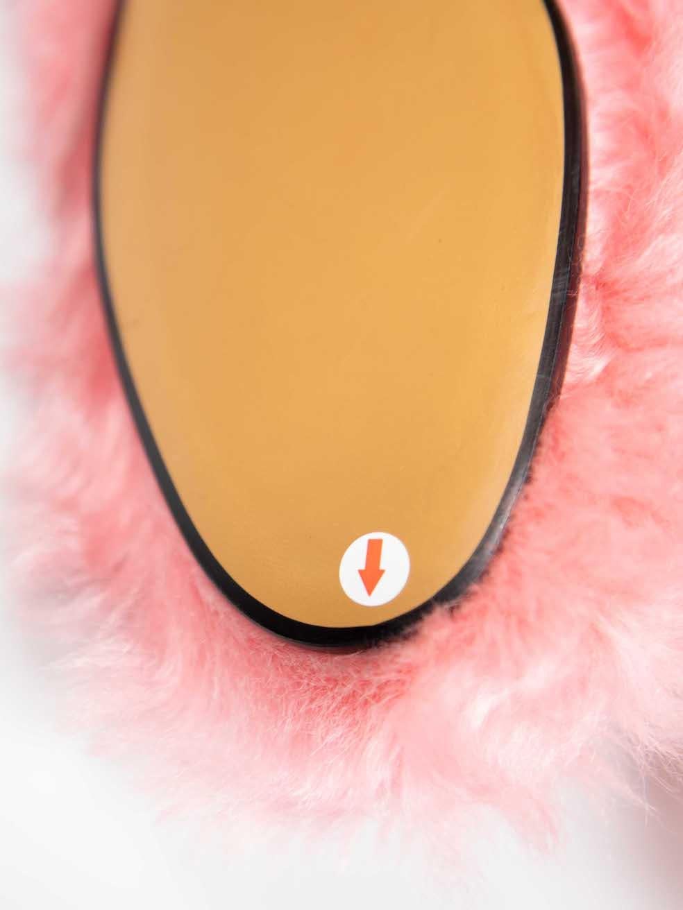 Gucci Pink Shearling Princetown Horsebit Mules Size IT 35 1