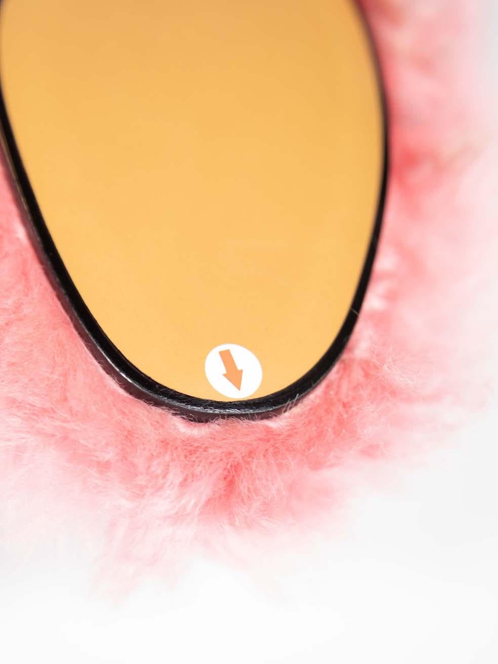 Gucci Pink Shearling Princetown Horsebit Mules Size IT 35 2