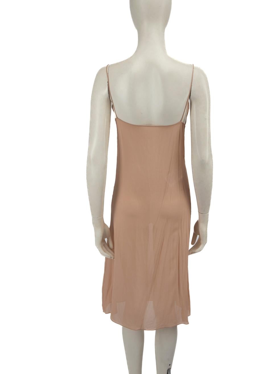 Gucci Vestido de seda rosa transparente talla XXS Beige
