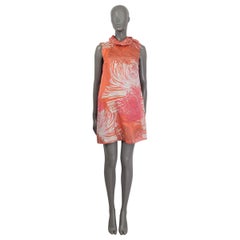 GUCCI pink silk 2013 FLORAL RUFFLED BACKLESS Dress 40 S