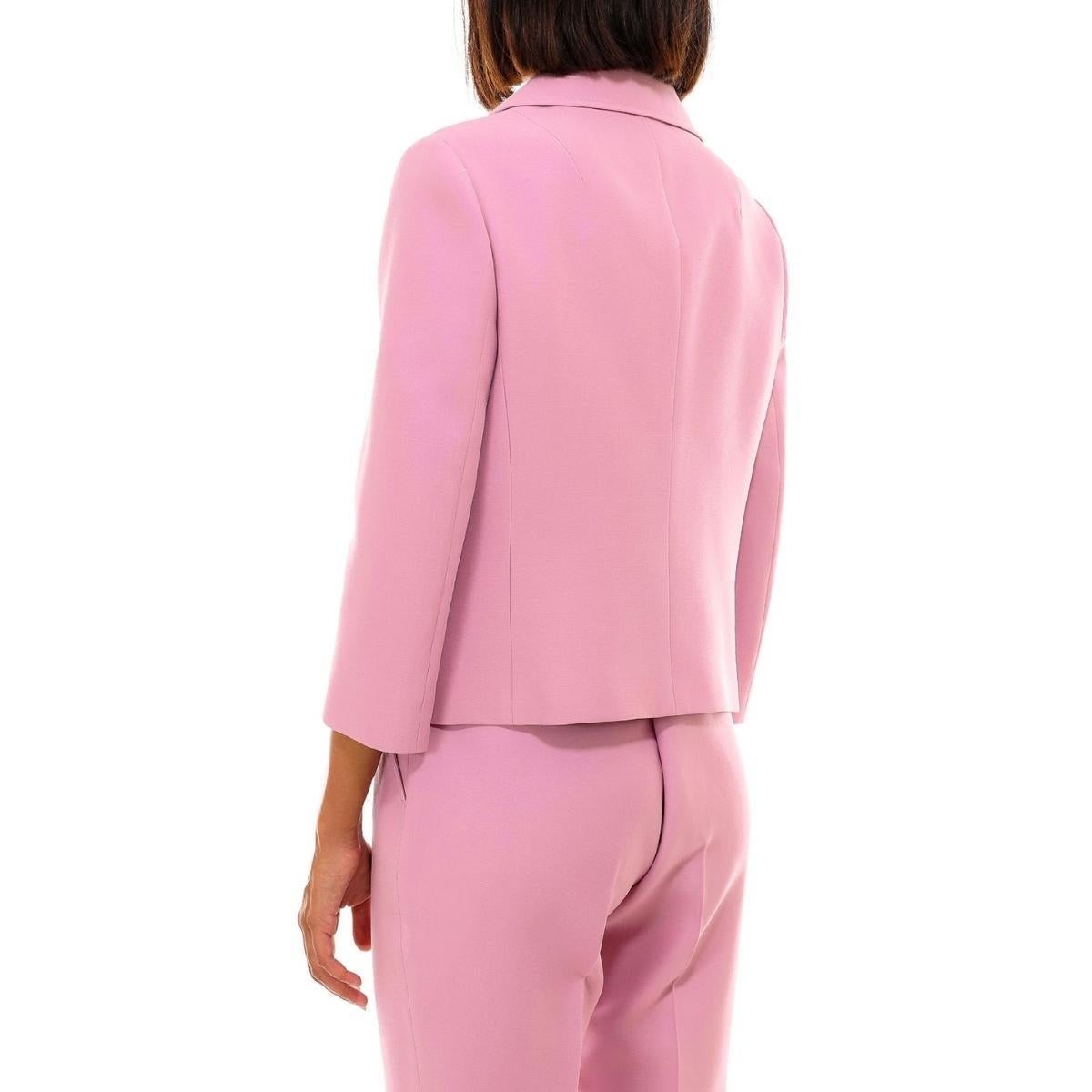 Gucci Pink Silk and Wool Blazer Jacket IT42 In New Condition For Sale In Brossard, QC