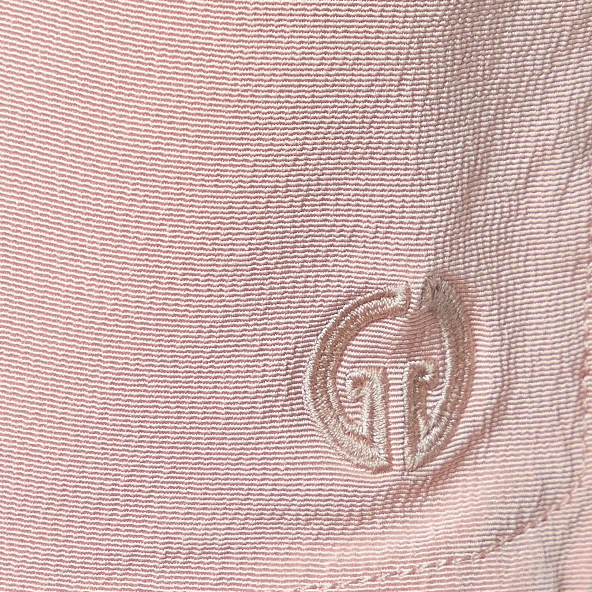 Gucci Pink Silk Blend GG Embroidered Shorts S In Good Condition For Sale In Dubai, Al Qouz 2