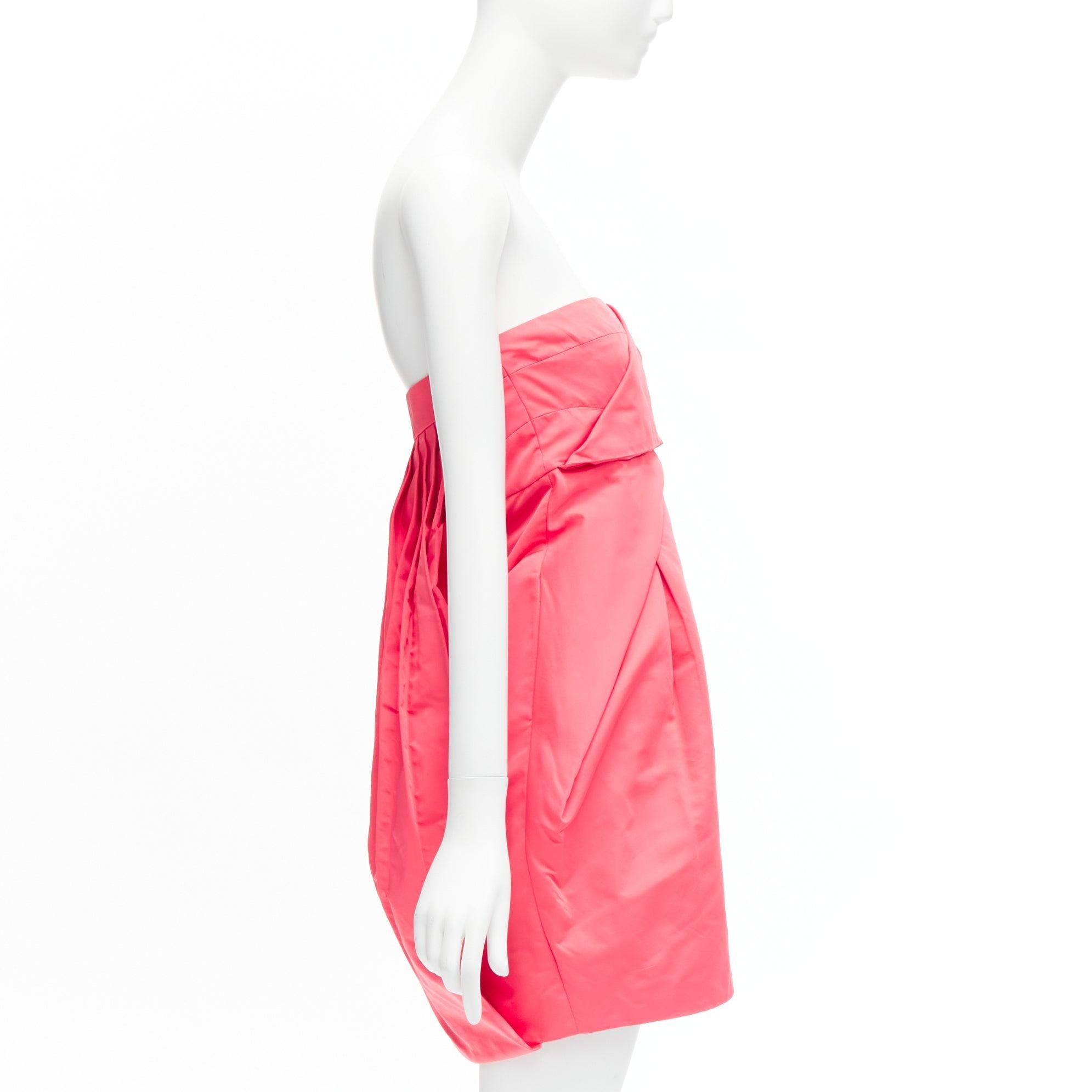 Women's GUCCI pink silk blend origami pleats dart bubble short tube dress IT38 XS