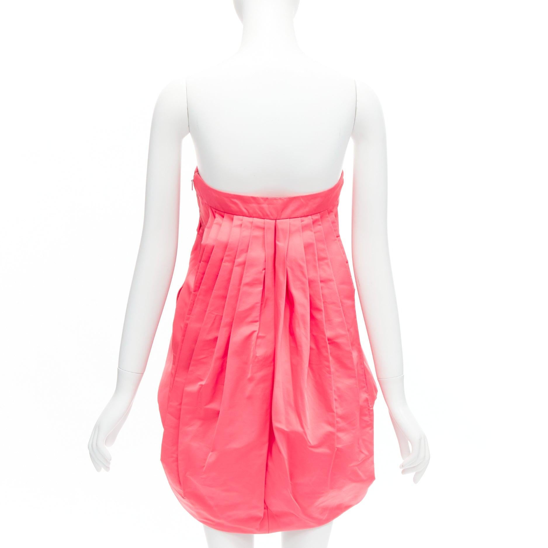 GUCCI pink silk blend origami pleats dart bubble short tube dress IT38 XS 1