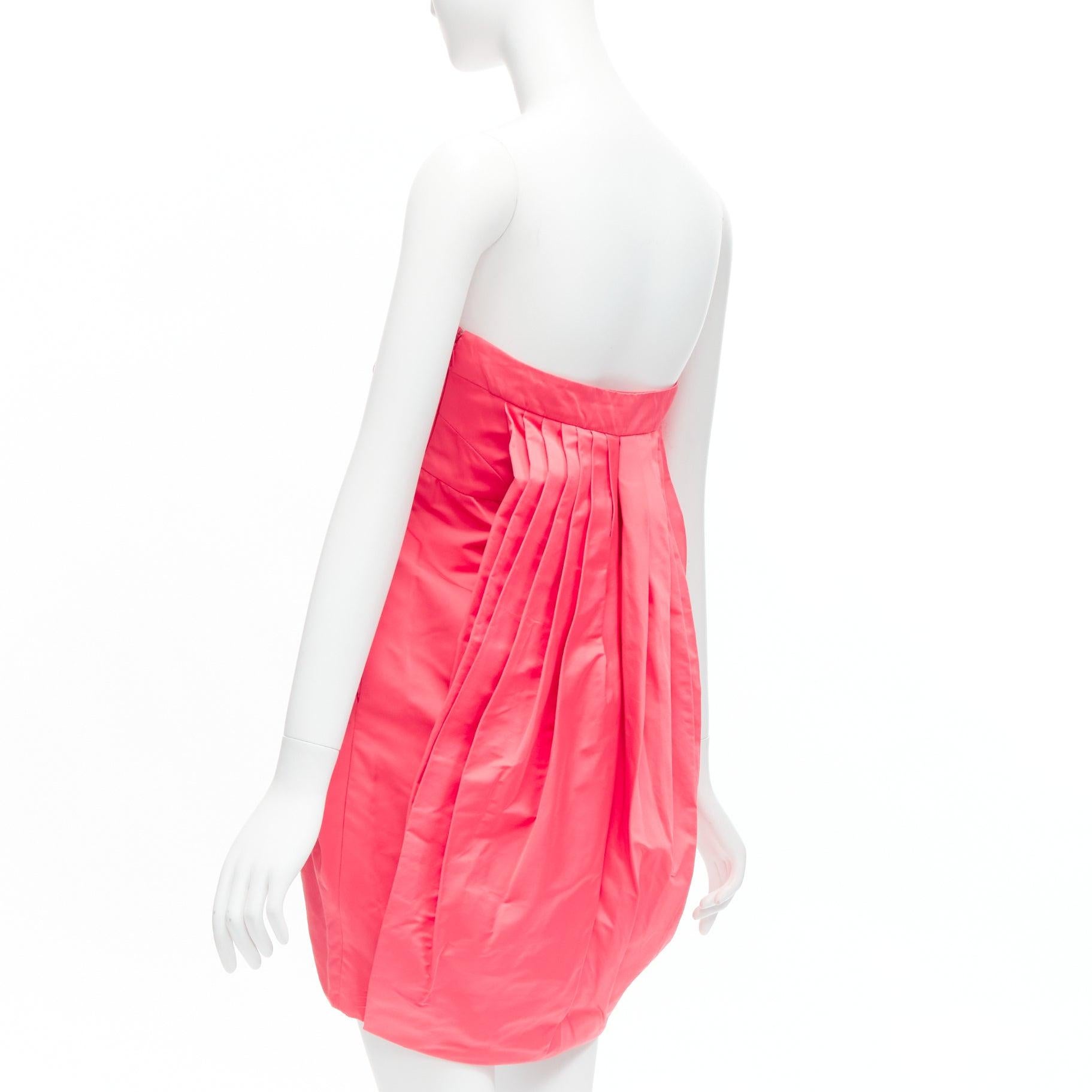 GUCCI pink silk blend origami pleats dart bubble short tube dress IT38 XS 2