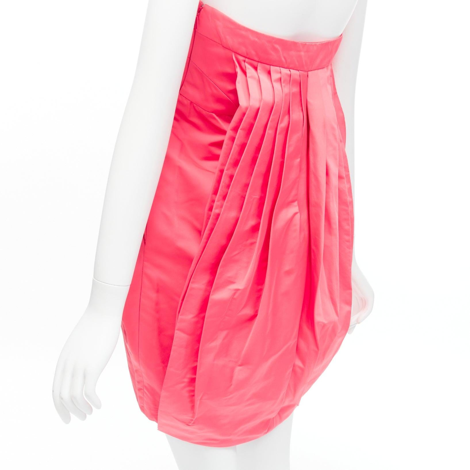 GUCCI pink silk blend origami pleats dart bubble short tube dress IT38 XS 3