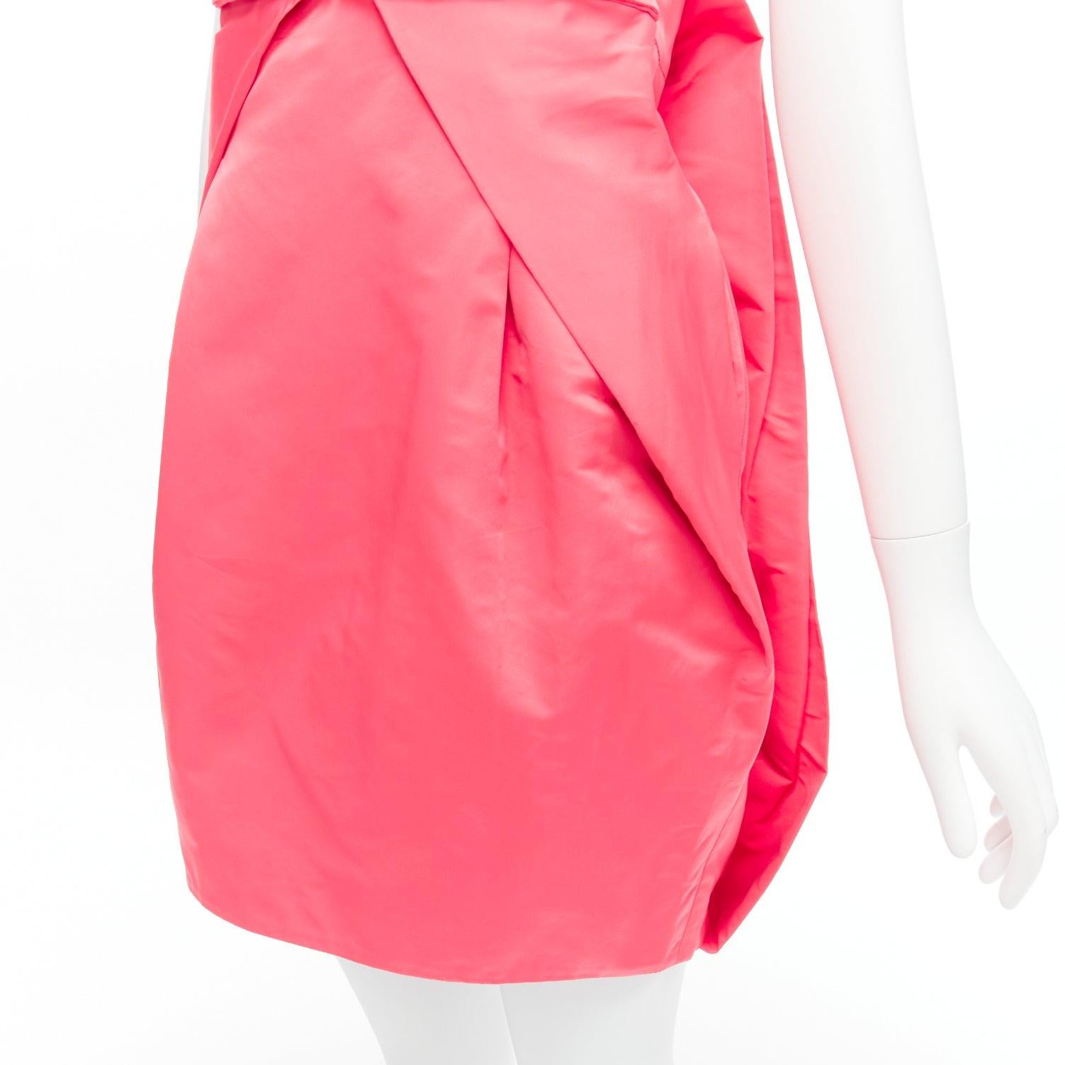 GUCCI pink silk blend origami pleats dart bubble short tube dress IT38 XS 4