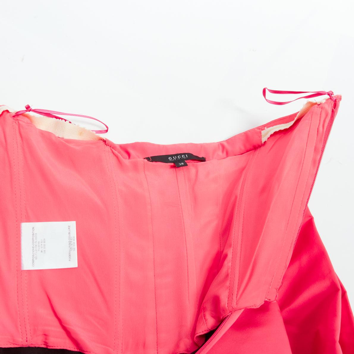 GUCCI pink silk blend origami pleats dart bubble short tube dress IT38 XS 5