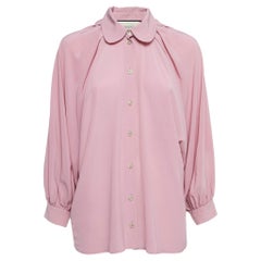 Gucci Pink Silk Button Front Shirt Blouse M