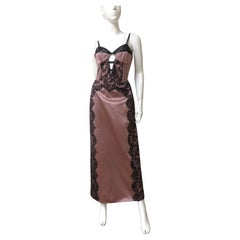 Gucci Pink Silk Corset Dress with Lace Trim