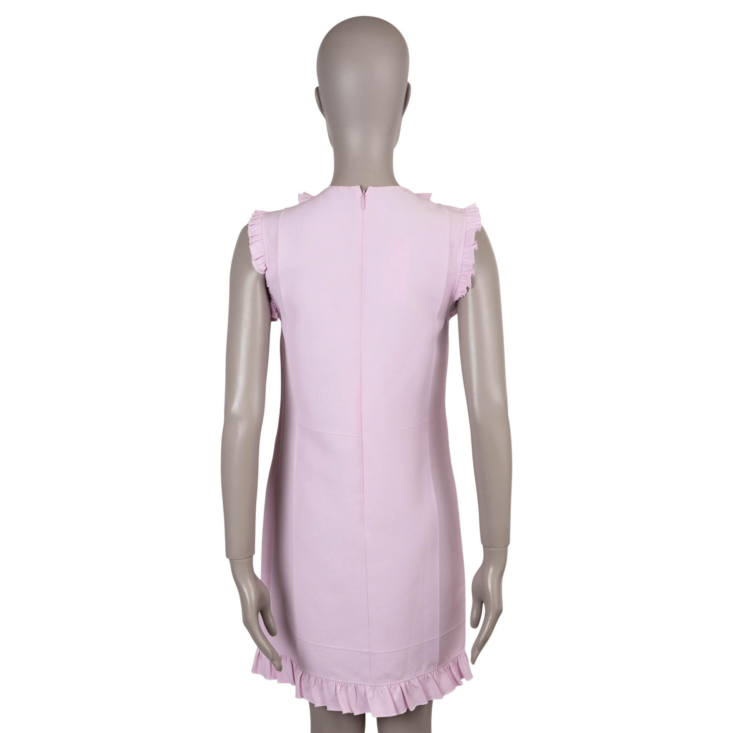 Gris Gucci rose soie et coton 2016 PEARL BUTTONED BIB MINI Robe 40 S en vente
