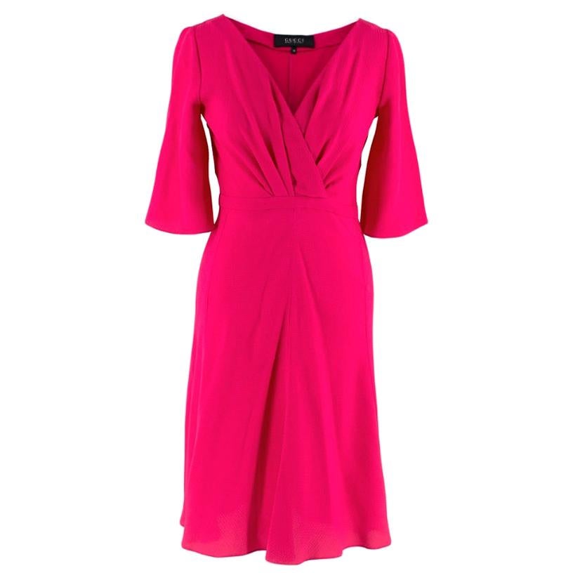 Gucci Pink Silk Dress Wrap Style Dress - Size US 0-2