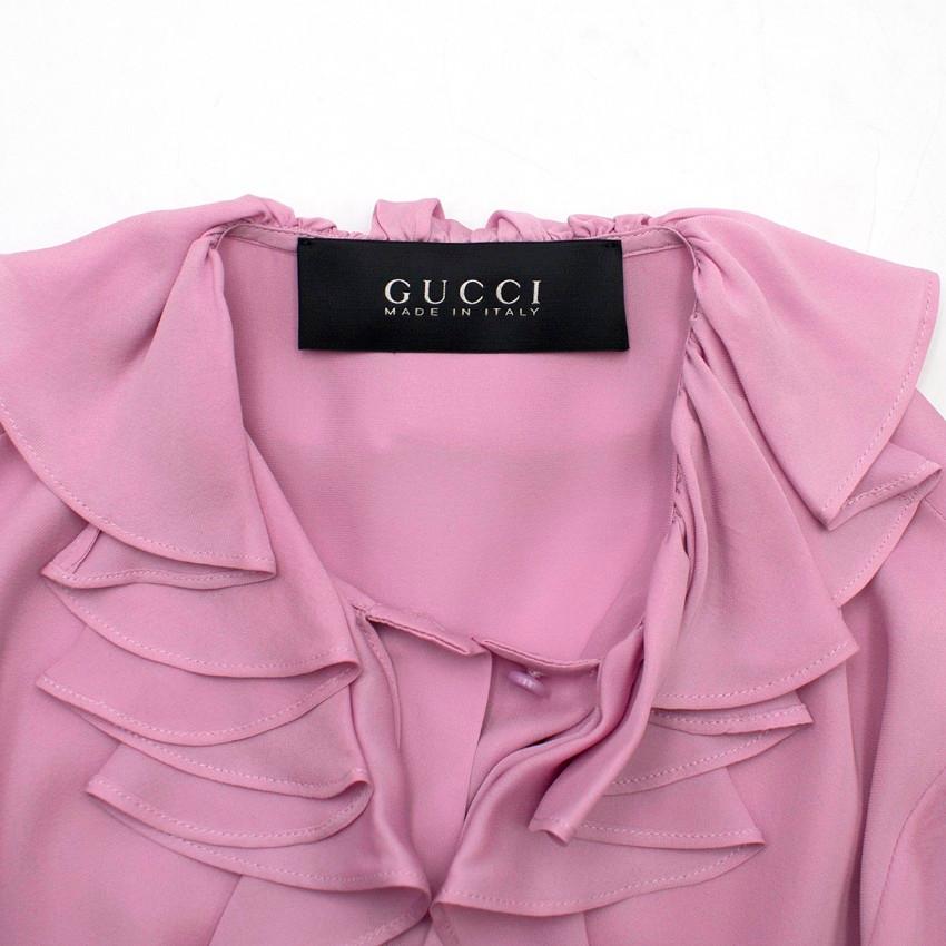 gucci pink silk blouse