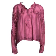 Gucci Pink Silk Tassel Detail Long Sleeve Blouse S