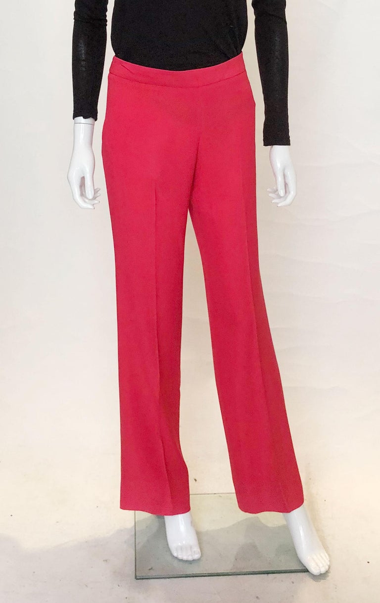 Gucci Pink Silk Trousers For Sale at 1stDibs