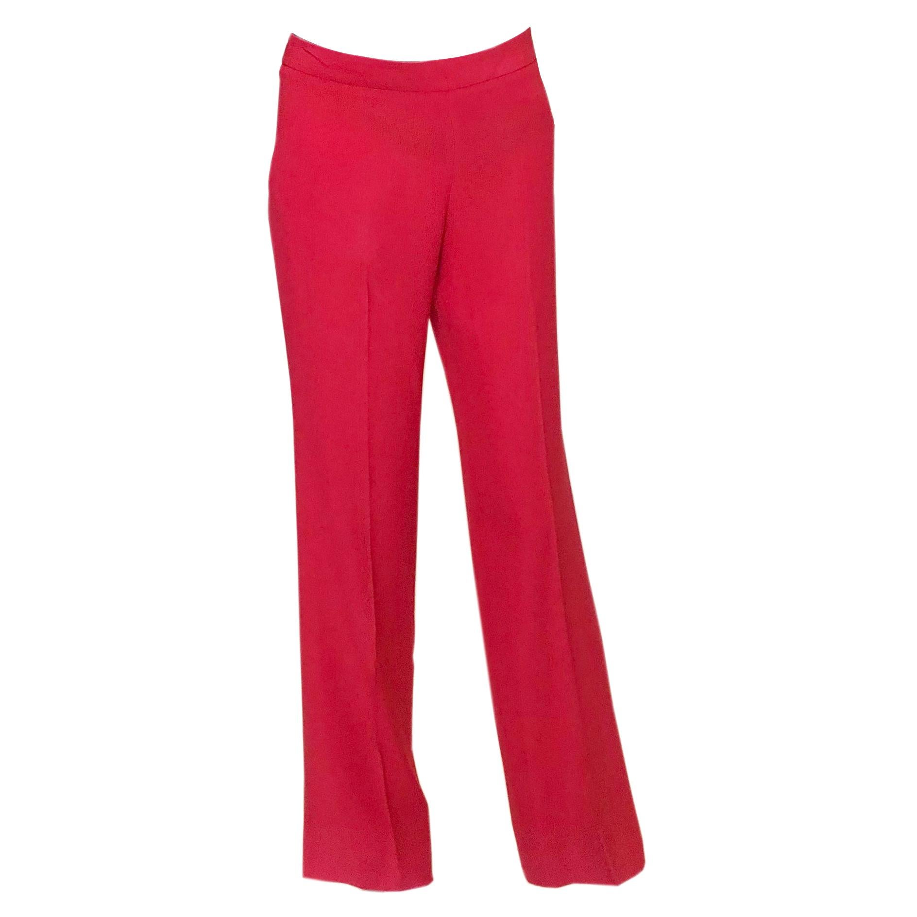 Gucci Pink Silk Trousers For Sale