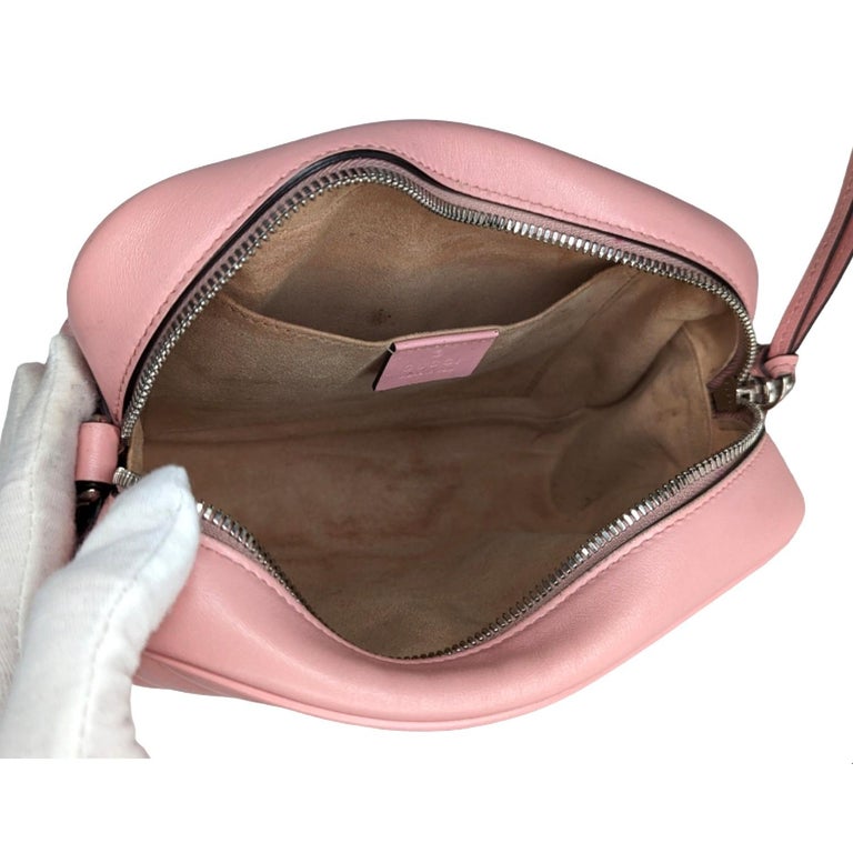 GUCCI GG Marmont Velor Chain Shoulder Bag pink