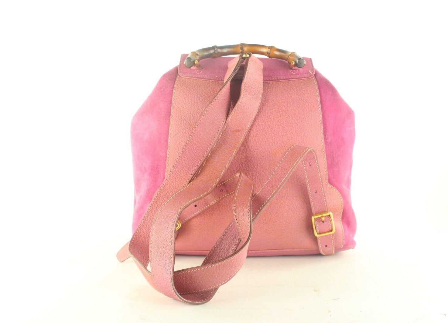 Gucci Pink Suede Bamboo Backpack 2GK1017K 3