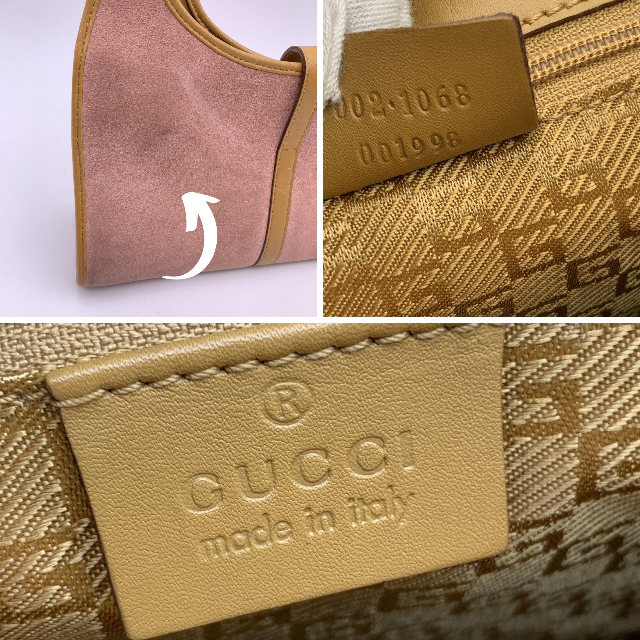 Gucci Pink Suede Beige Leather Jackie Hobo Bag Shoulder Bag 2