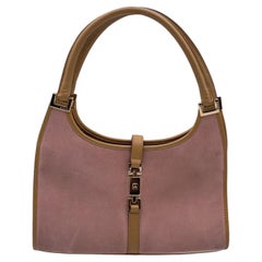Gucci Pink Suede Beige Leather Jackie Hobo Bag Shoulder Bag