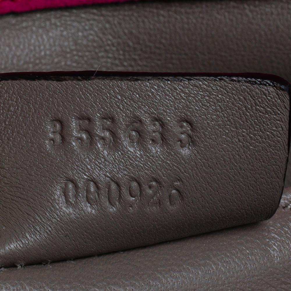Gucci Rosa Wildleder Broadway GG Crystal Closure Clutch 3